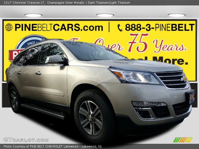 Champagne Silver Metallic / Dark Titanium/Light Titanium 2017 Chevrolet Traverse LT