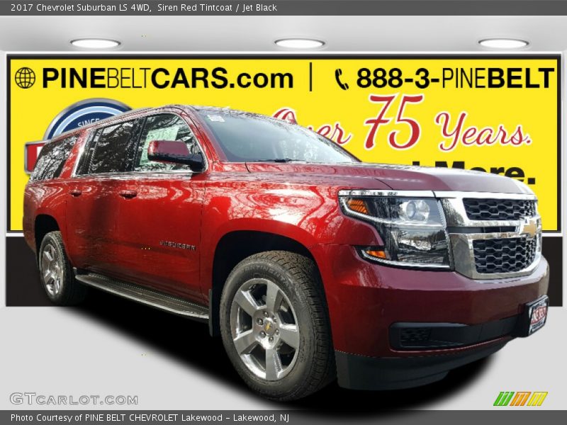 Siren Red Tintcoat / Jet Black 2017 Chevrolet Suburban LS 4WD