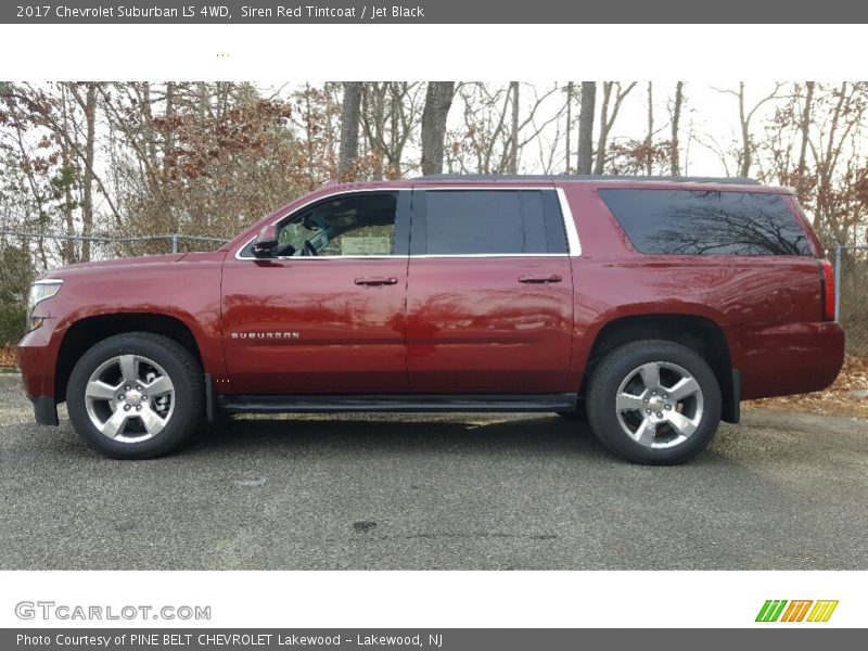 Siren Red Tintcoat / Jet Black 2017 Chevrolet Suburban LS 4WD