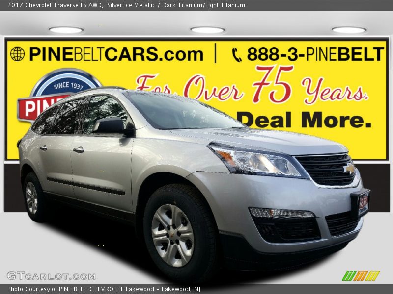 Silver Ice Metallic / Dark Titanium/Light Titanium 2017 Chevrolet Traverse LS AWD
