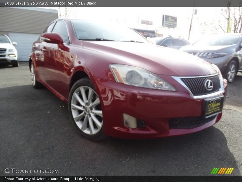 Matador Red Mica / Black 2009 Lexus IS 250 AWD