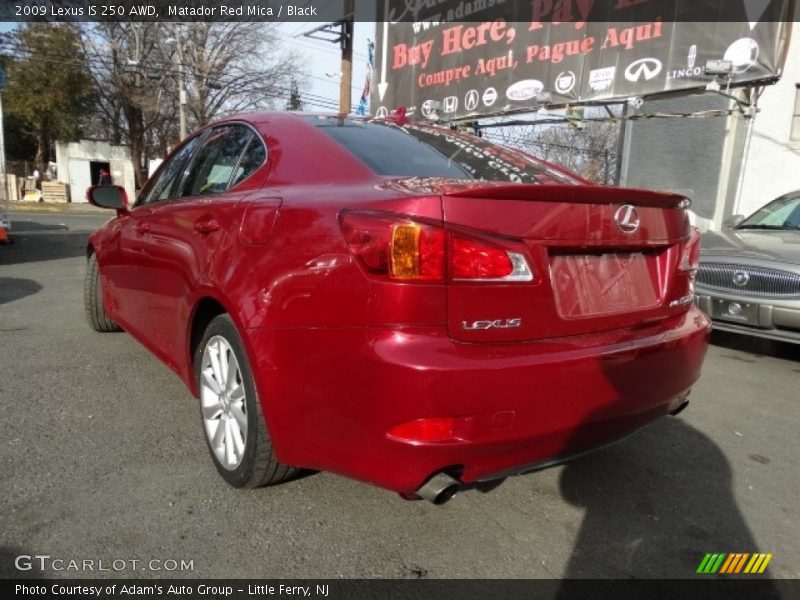 Matador Red Mica / Black 2009 Lexus IS 250 AWD