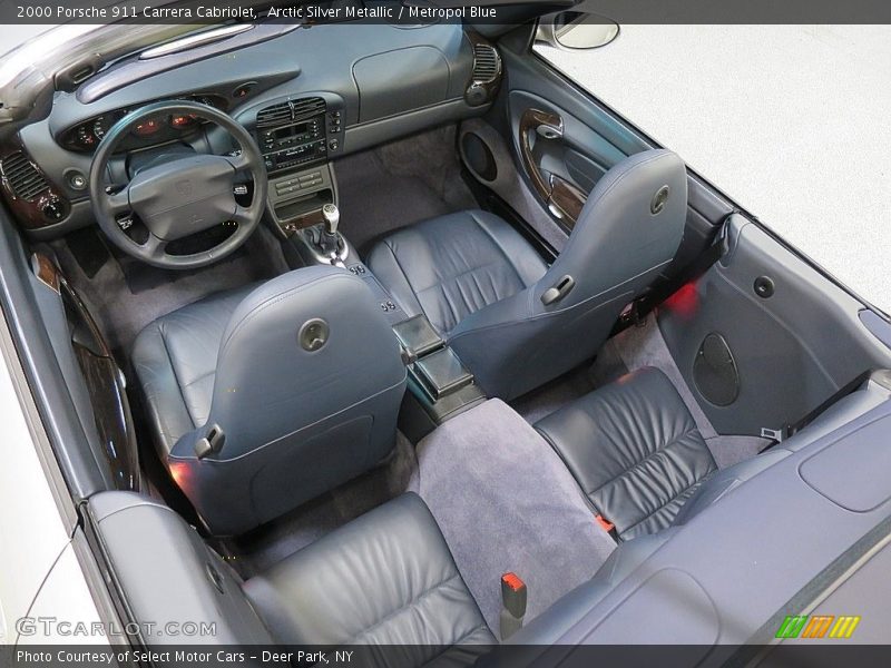 Arctic Silver Metallic / Metropol Blue 2000 Porsche 911 Carrera Cabriolet