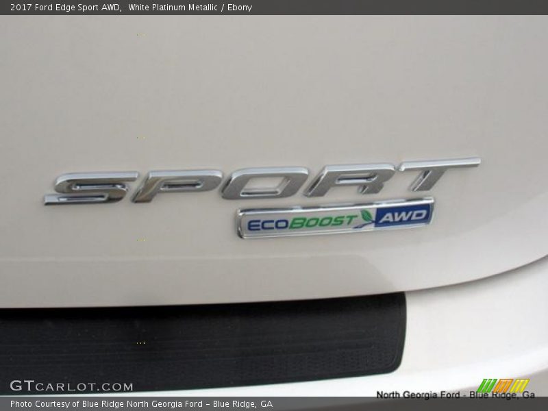 White Platinum Metallic / Ebony 2017 Ford Edge Sport AWD