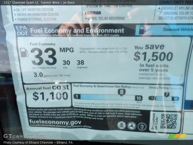 Summit White / Jet Black 2017 Chevrolet Spark LS
