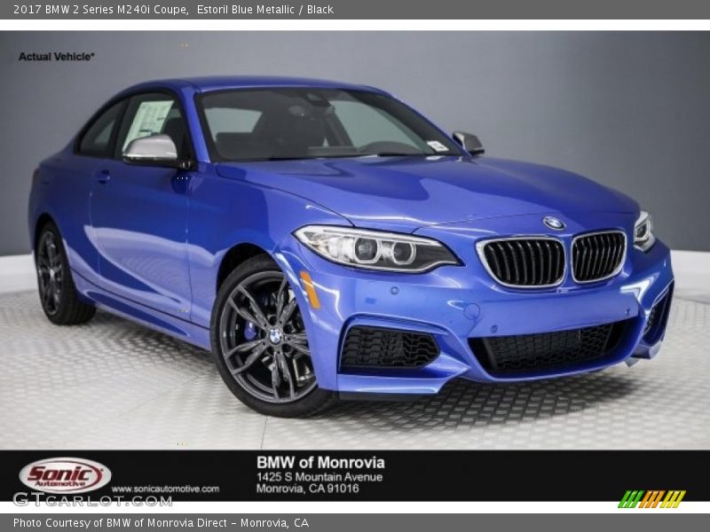 Estoril Blue Metallic / Black 2017 BMW 2 Series M240i Coupe