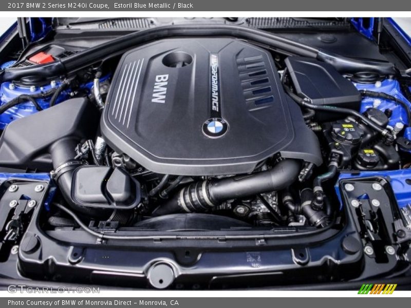 Estoril Blue Metallic / Black 2017 BMW 2 Series M240i Coupe