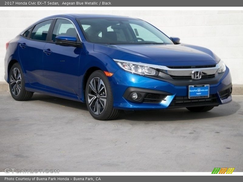 Aegean Blue Metallic / Black 2017 Honda Civic EX-T Sedan