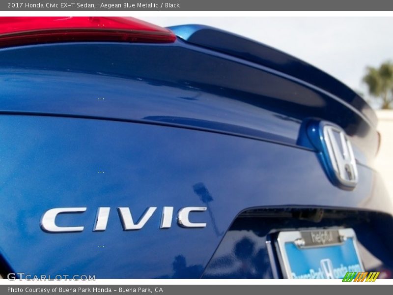 Aegean Blue Metallic / Black 2017 Honda Civic EX-T Sedan
