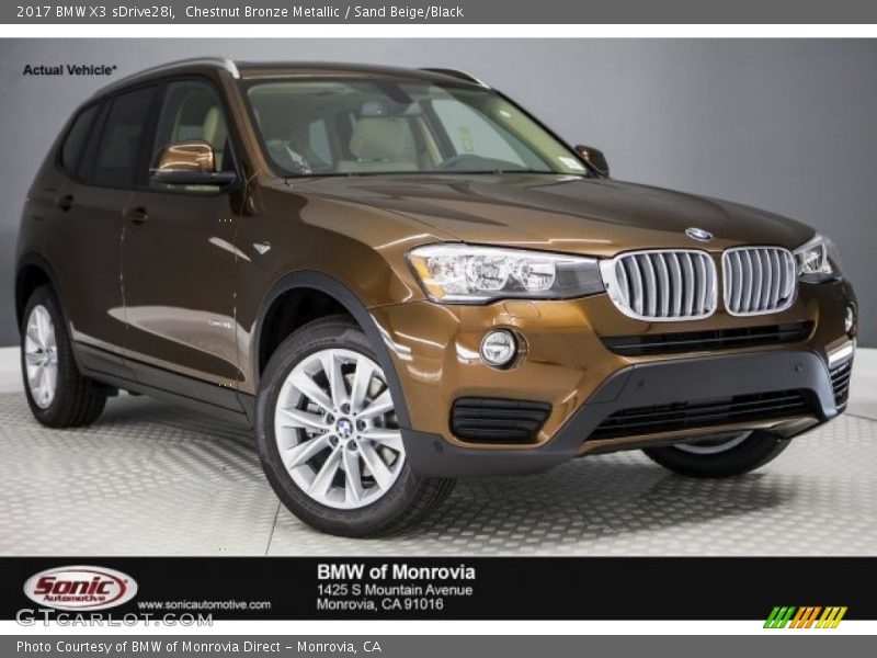Chestnut Bronze Metallic / Sand Beige/Black 2017 BMW X3 sDrive28i
