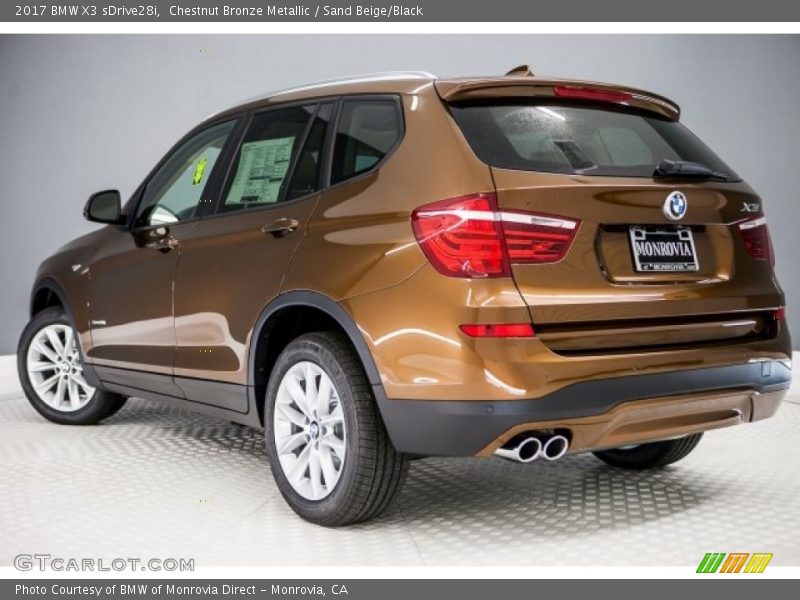 Chestnut Bronze Metallic / Sand Beige/Black 2017 BMW X3 sDrive28i