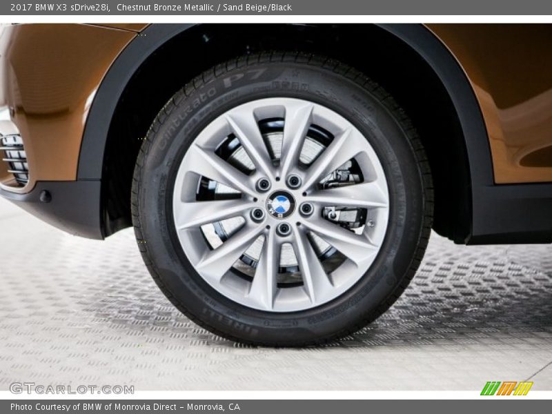 Chestnut Bronze Metallic / Sand Beige/Black 2017 BMW X3 sDrive28i
