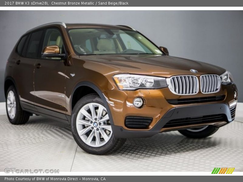 Chestnut Bronze Metallic / Sand Beige/Black 2017 BMW X3 sDrive28i
