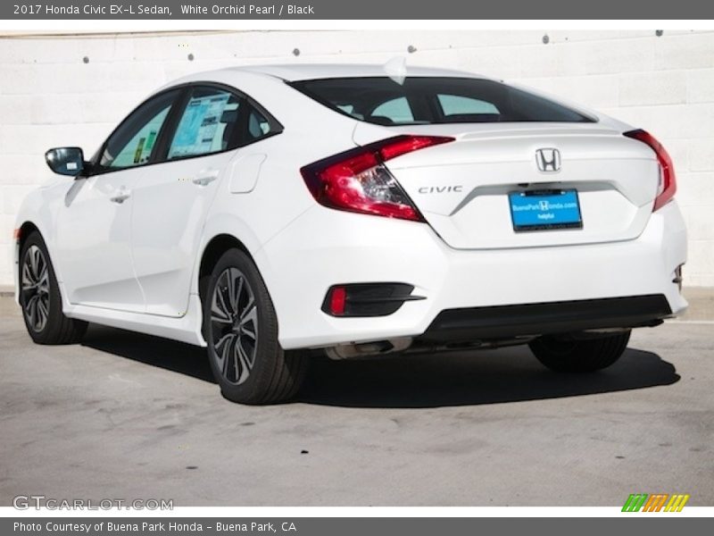 White Orchid Pearl / Black 2017 Honda Civic EX-L Sedan