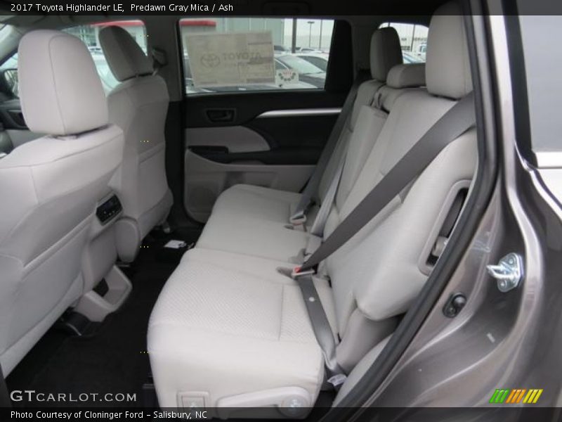 Rear Seat of 2017 Highlander LE