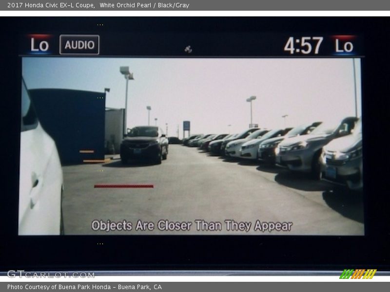 White Orchid Pearl / Black/Gray 2017 Honda Civic EX-L Coupe