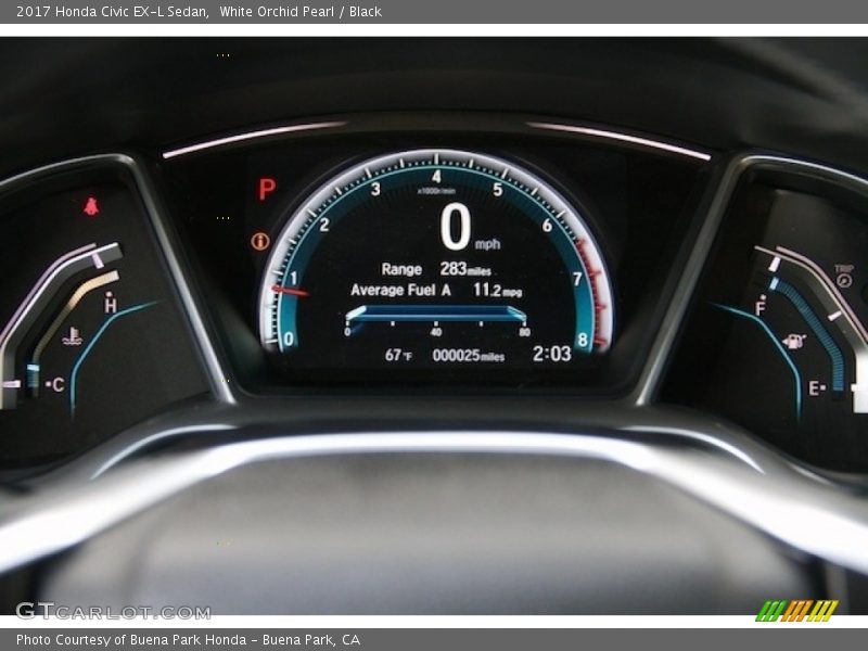White Orchid Pearl / Black 2017 Honda Civic EX-L Sedan