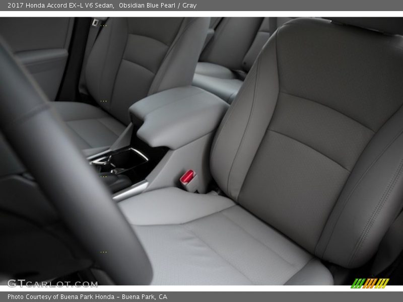 Obsidian Blue Pearl / Gray 2017 Honda Accord EX-L V6 Sedan