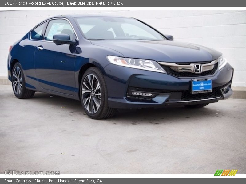 Deep Blue Opal Metallic / Black 2017 Honda Accord EX-L Coupe