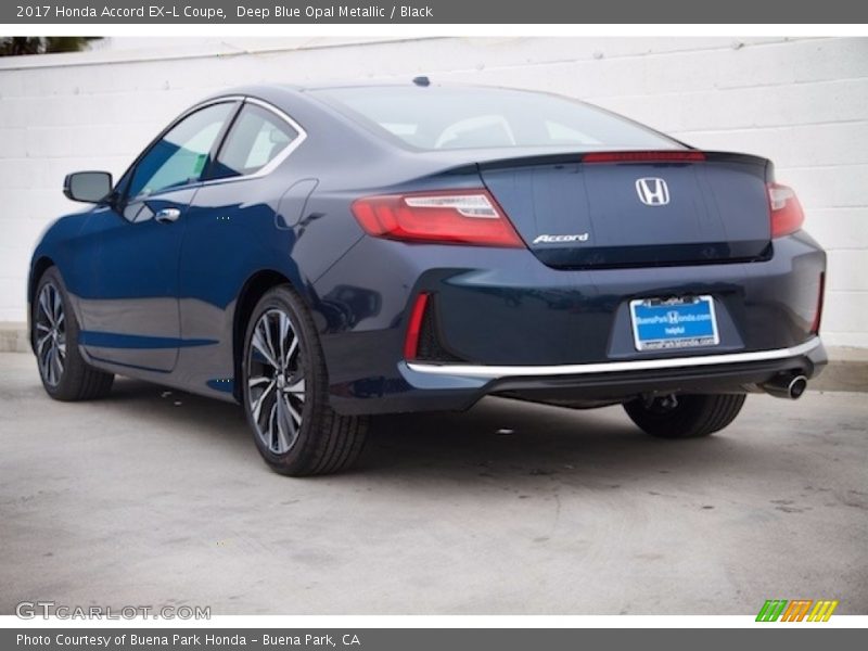 Deep Blue Opal Metallic / Black 2017 Honda Accord EX-L Coupe