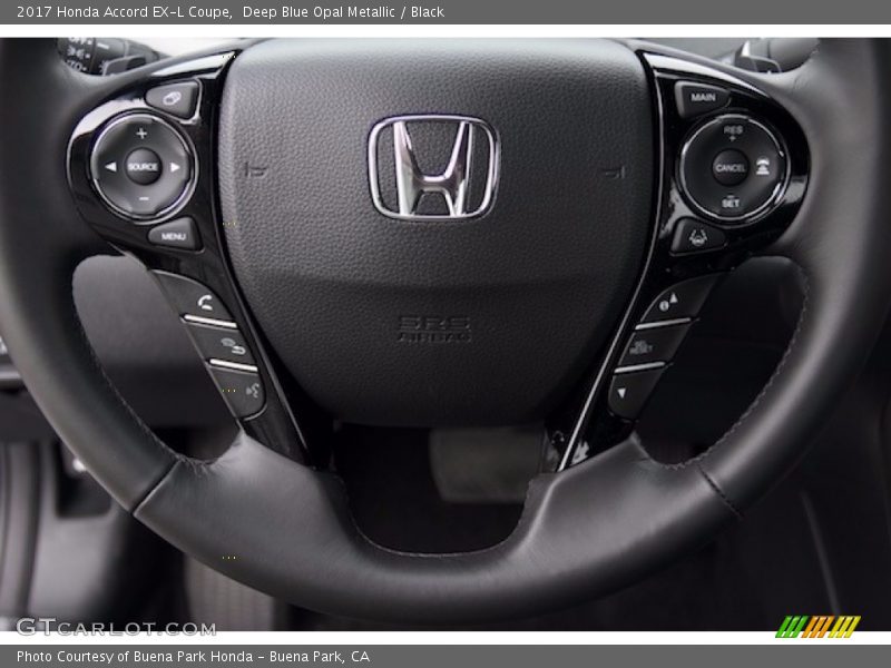 Deep Blue Opal Metallic / Black 2017 Honda Accord EX-L Coupe