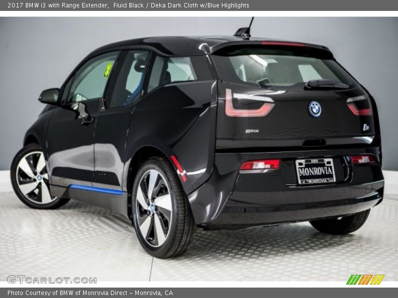 Fluid Black / Deka Dark Cloth w/Blue Highlights 2017 BMW i3 with Range Extender