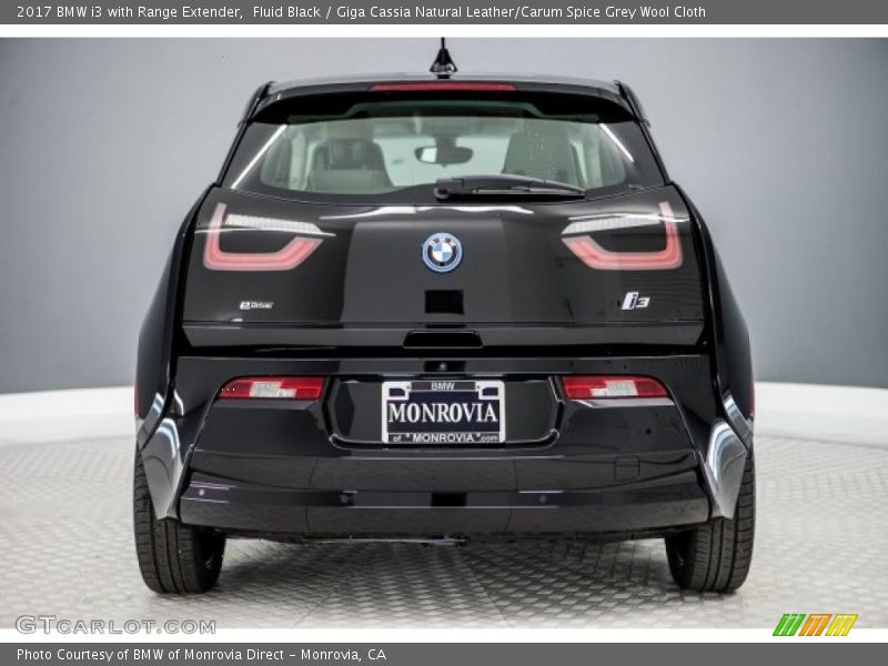 Fluid Black / Giga Cassia Natural Leather/Carum Spice Grey Wool Cloth 2017 BMW i3 with Range Extender