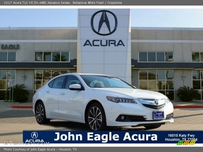 Bellanova White Pearl / Graystone 2017 Acura TLX V6 SH-AWD Advance Sedan
