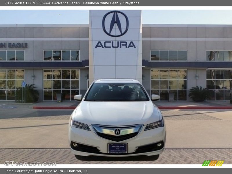 Bellanova White Pearl / Graystone 2017 Acura TLX V6 SH-AWD Advance Sedan