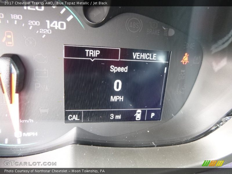 Blue Topaz Metallic / Jet Black 2017 Chevrolet Trax LS AWD