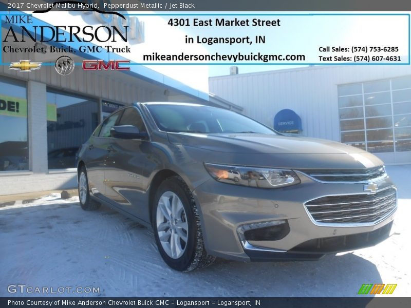 Pepperdust Metallic / Jet Black 2017 Chevrolet Malibu Hybrid