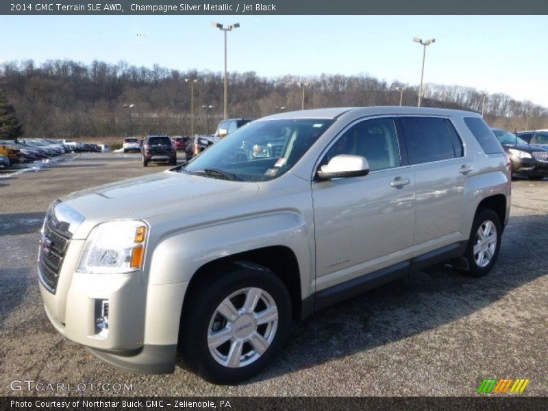 Champagne Silver Metallic / Jet Black 2014 GMC Terrain SLE AWD