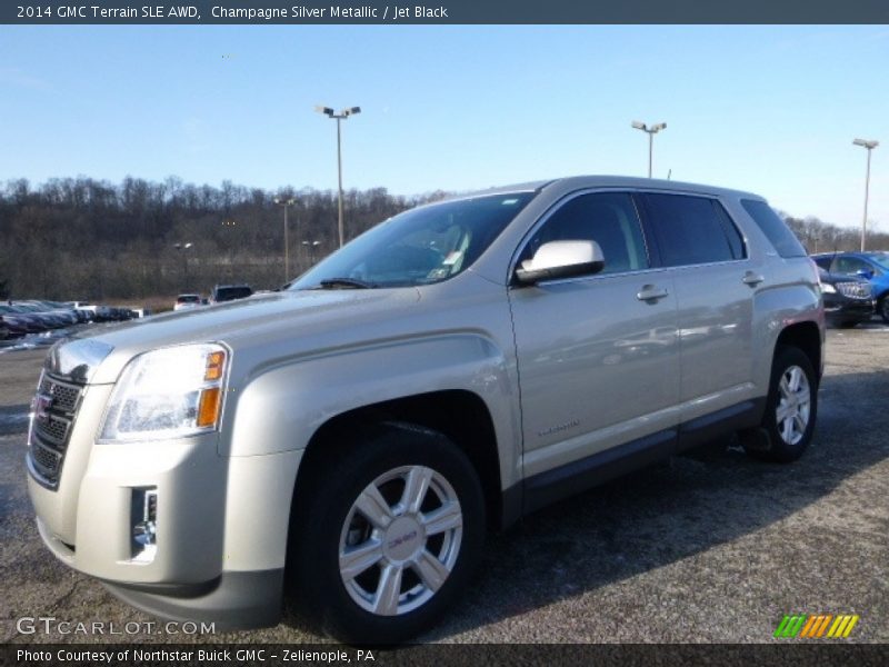 Champagne Silver Metallic / Jet Black 2014 GMC Terrain SLE AWD