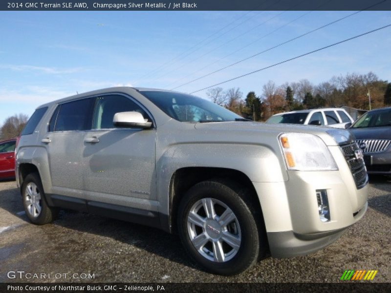 Champagne Silver Metallic / Jet Black 2014 GMC Terrain SLE AWD