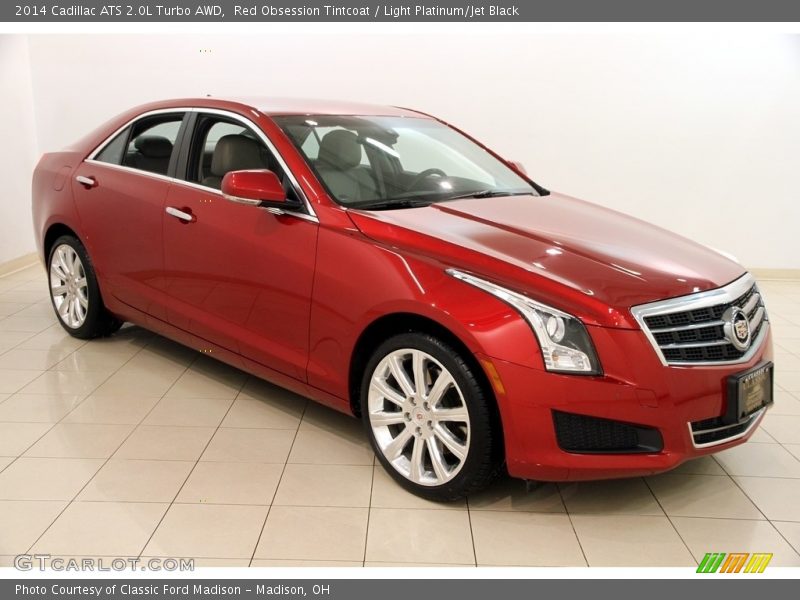 Red Obsession Tintcoat / Light Platinum/Jet Black 2014 Cadillac ATS 2.0L Turbo AWD