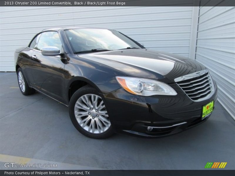 Black / Black/Light Frost Beige 2013 Chrysler 200 Limited Convertible
