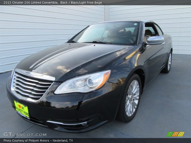 Black / Black/Light Frost Beige 2013 Chrysler 200 Limited Convertible