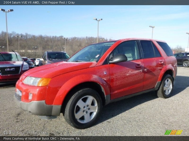 Chili Pepper Red / Gray 2004 Saturn VUE V6 AWD