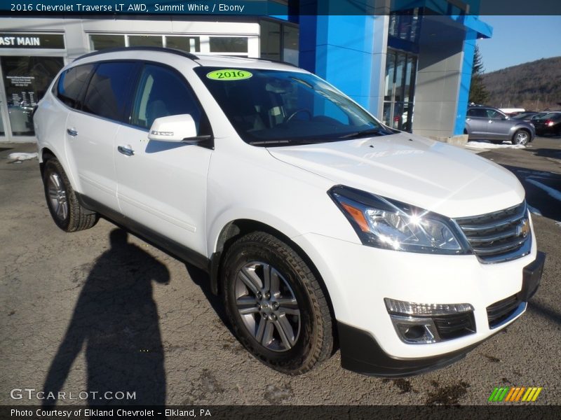 Summit White / Ebony 2016 Chevrolet Traverse LT AWD