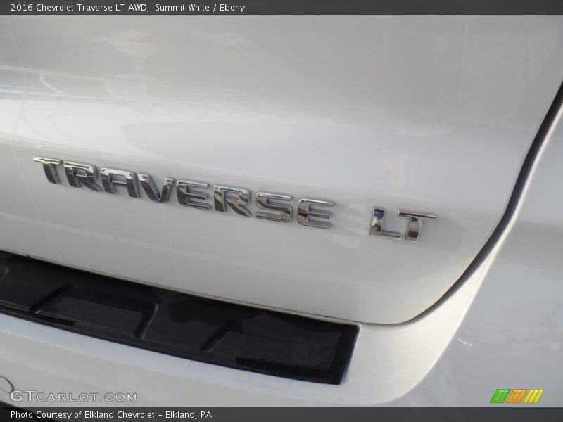 Summit White / Ebony 2016 Chevrolet Traverse LT AWD