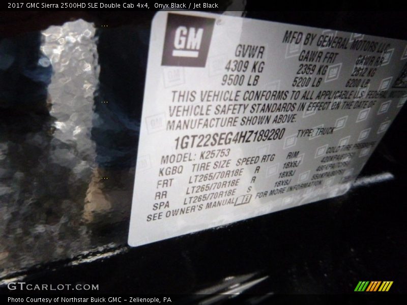 Onyx Black / Jet Black 2017 GMC Sierra 2500HD SLE Double Cab 4x4
