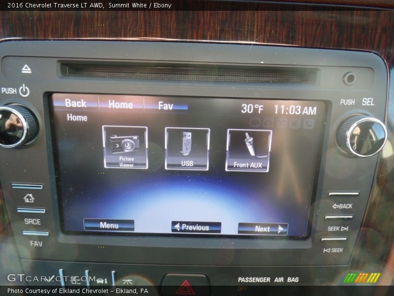 Summit White / Ebony 2016 Chevrolet Traverse LT AWD