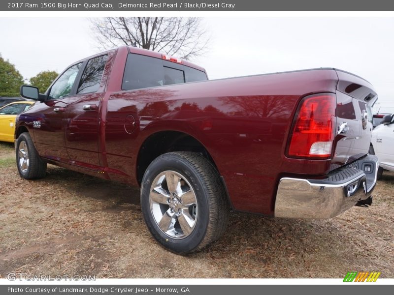 Delmonico Red Pearl / Black/Diesel Gray 2017 Ram 1500 Big Horn Quad Cab