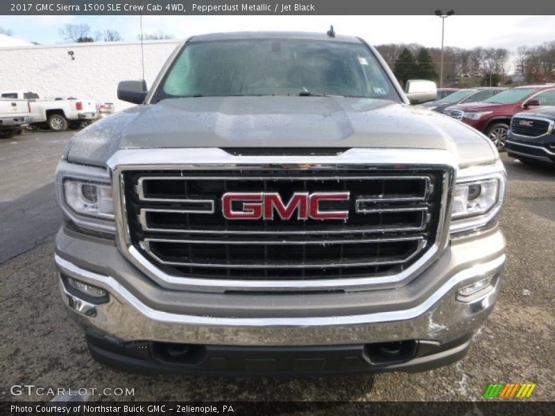 Pepperdust Metallic / Jet Black 2017 GMC Sierra 1500 SLE Crew Cab 4WD