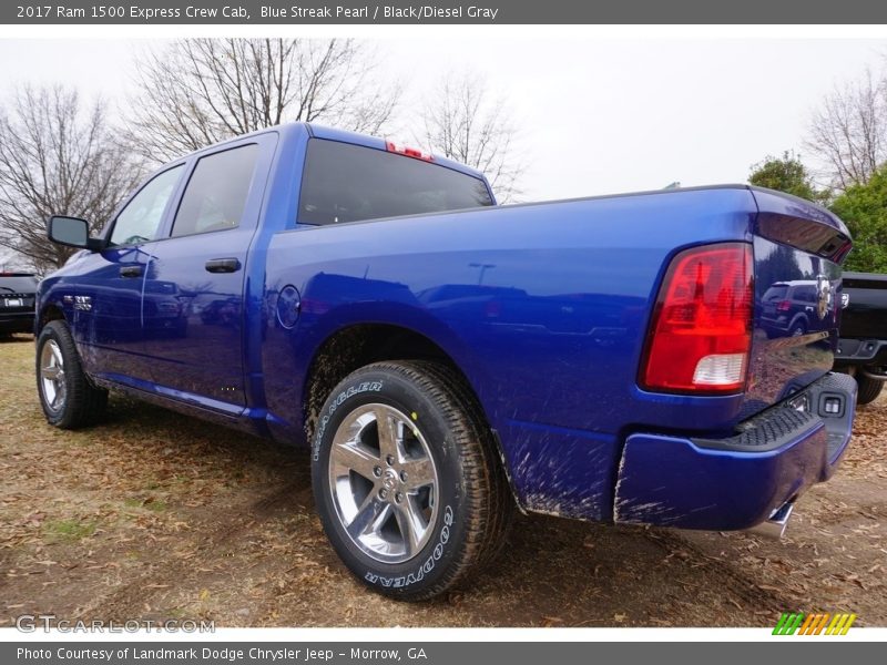 Blue Streak Pearl / Black/Diesel Gray 2017 Ram 1500 Express Crew Cab