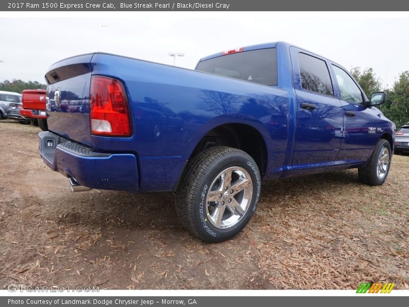 Blue Streak Pearl / Black/Diesel Gray 2017 Ram 1500 Express Crew Cab