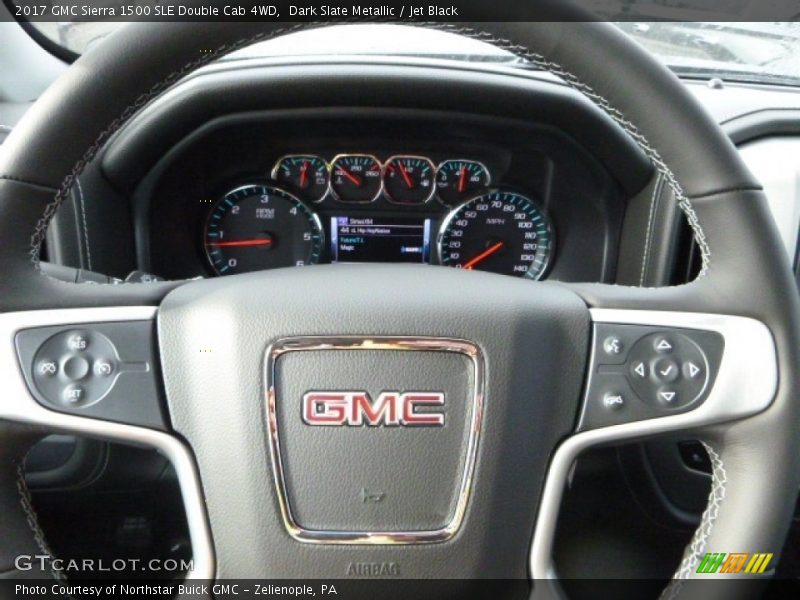 Dark Slate Metallic / Jet Black 2017 GMC Sierra 1500 SLE Double Cab 4WD