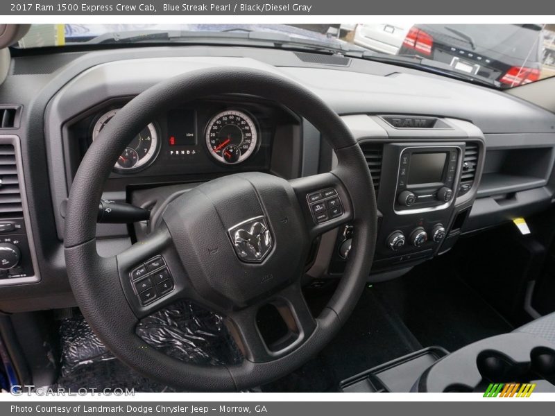 Blue Streak Pearl / Black/Diesel Gray 2017 Ram 1500 Express Crew Cab