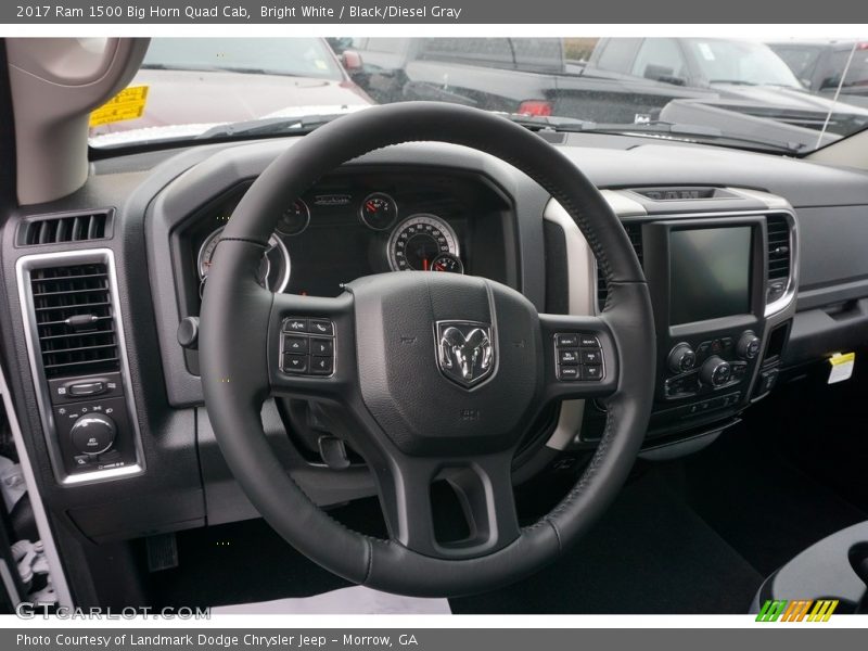 Bright White / Black/Diesel Gray 2017 Ram 1500 Big Horn Quad Cab