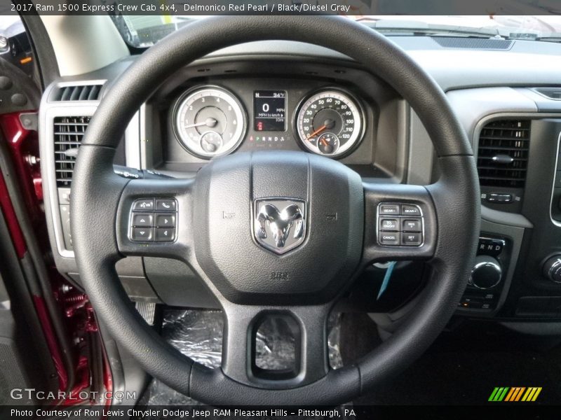 Delmonico Red Pearl / Black/Diesel Gray 2017 Ram 1500 Express Crew Cab 4x4